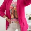 Americana forrada FUCSIA manga fruncida Lifestyle (V21)