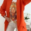 Americana FORRADA NARANJA manga fruncida Lifestyle (V04)