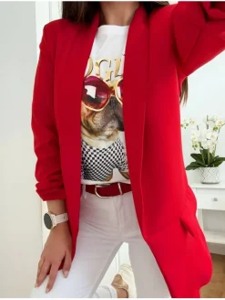 Americana roja manga larga basic (A37)