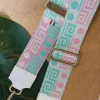 Asa bandolera figuras combinadas verdemar/rosa/beige