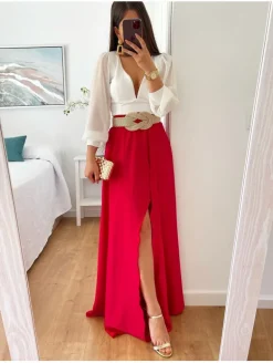 Blusa blanca crop top Miranda lazada detrás (V07)