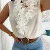 Blusa BLANCA volantes escote Clavel (V36)