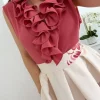 Blusa CORAL volantes escote Clavel (V36)