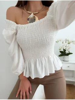 Blusa engomada BLANCA Tulum (V21)