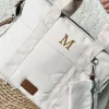 Bolso BEIGE acolchado tipo maletín (V47)