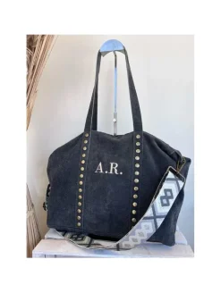 Bolso GRIS ante y remaches PERSONALIZADO Brenes