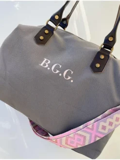 Bolso liso GRIS tejido loneta PERSONALIZADO AMBERES