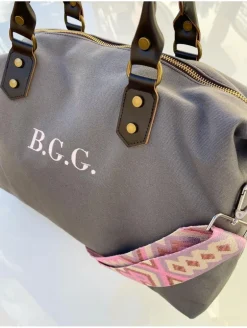 Bolso liso GRIS tejido loneta PERSONALIZADO AMBERES