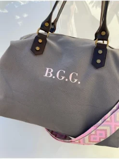 Bolso liso GRIS tejido loneta PERSONALIZADO AMBERES