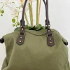 Bolso liso VERDE OLIVA tejido loneta PERSONALIZADO Toronto