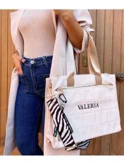Bolso MARFIL efecto acolchado PERSONALIZADO Paris