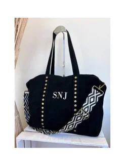 Bolso NEGRO ante y remaches PERSONALIZADO Brenes