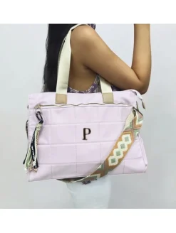 Bolso ROSA CLARO efecto acolchado PERSONALIZADO Ginebra