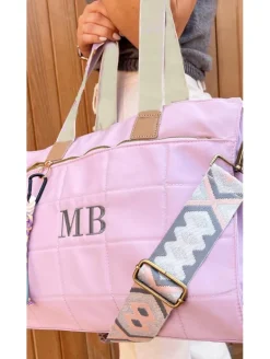 Bolso ROSA CLARO efecto acolchado PERSONALIZADO Ginebra