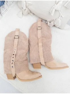 Bota beige hebillas Nadia(MLA)