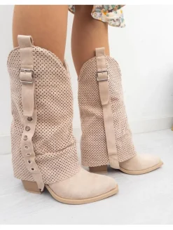 Bota beige hebillas Nadia(MLA)