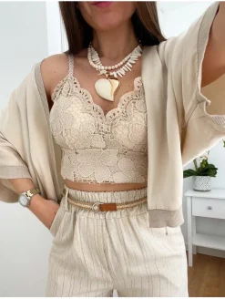 Bralette encaje BEIGE Canarias 01025 (V02)