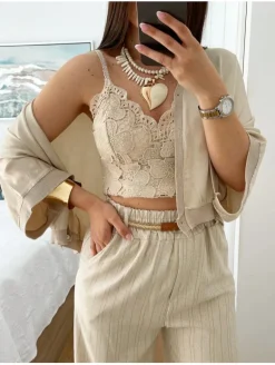 Bralette encaje BEIGE Canarias 01025 (V02)