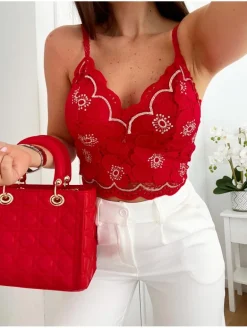 Bralette encaje ROJO Canarias 01025 (V02)