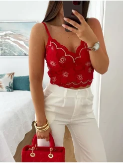 Bralette encaje ROJO Canarias 01025 (V02)