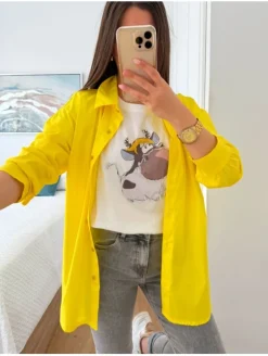 Camisa básica lisa AMARILLA Office (A37)