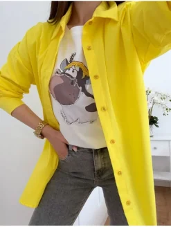 Camisa básica lisa AMARILLA Office (A37)