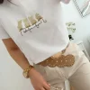 Camiseta blanca gatitos brillo (V09)