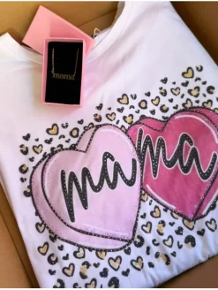 Camiseta blanca manga corta CORAZONES MAMA