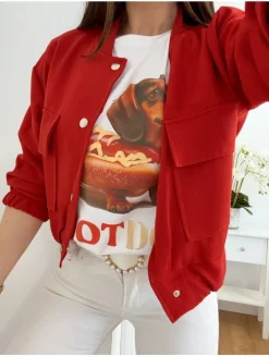 Camiseta blanca manga corta HotDog (V07)