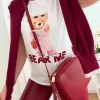Camiseta BLANCA manga corta OSA ROSA bear me "sin broche"(M40)