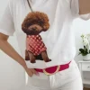 Camiseta blanca manga corta Caniche Toy jersey fucsia