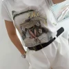 Camiseta blanca manga corta Pamela Chic  (V07)