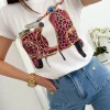 Camiseta blanca manga corta moto animal print FUCSIA 5392 (V09)