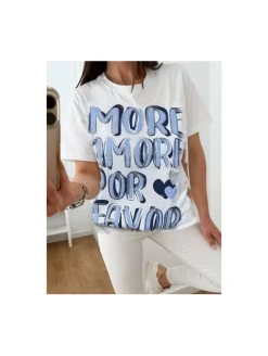 Camiseta blanca manga corta MORE LOVE(V07)