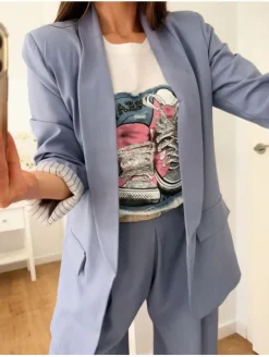 Camiseta blanca manga corta zapatillas rosas tipo parche (D40)