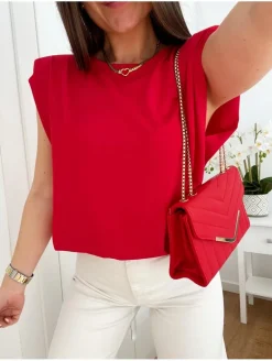 Camiseta chic ROJA hombreras