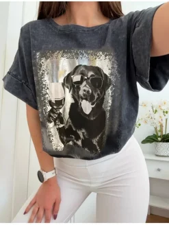 Camiseta gris Perro copa (M17)