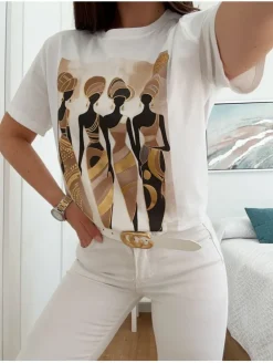 Camiseta manga corta blanca dibujo Kayayo (A37)