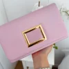 Cartera bolso de mano ROSA pieza dorada