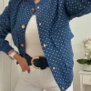Chaqueta bomber efecto tejano con lunares Marta (M16)