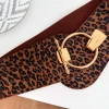 Cinturón ancho elástico ANIMAL PRINT camel hebilla redonda