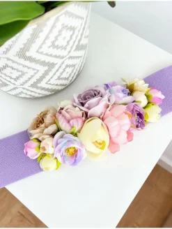 Cinturón elástico MALVA mini flores pastel Palermo