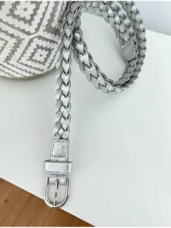 Cinturón fino trenza PLATA Katniss