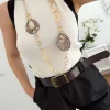 Collar largo abalorios cristal y snake