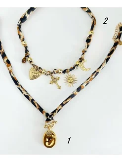 Collar tela animal print