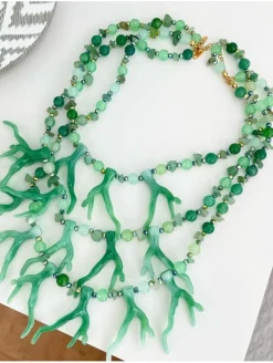 Collar vueltas abalorios VERDEMAR figuras arrecife Lanzarote