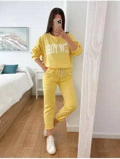 Conjunto AMARILLO sudadera y pantalón NEW YORK (V21)