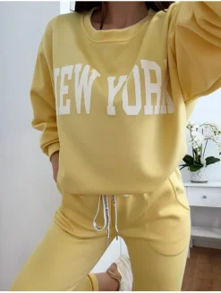 Conjunto AMARILLO sudadera y pantalón NEW YORK (V21)