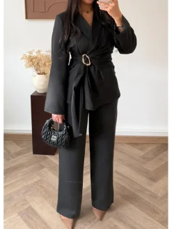 Conjunto traje chaqueta y pantalón NEGRO Bonho (M33)