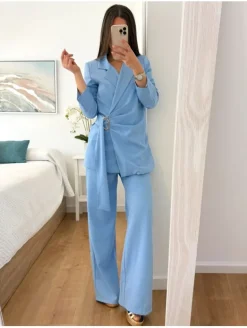 Conjunto traje chaqueta y pantalón AZUL Bonho (M33)